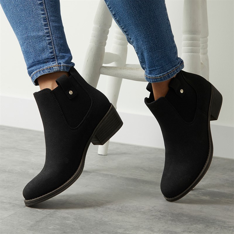 Rocket Dog Womens Richie Heeled Chelsea Boots Black