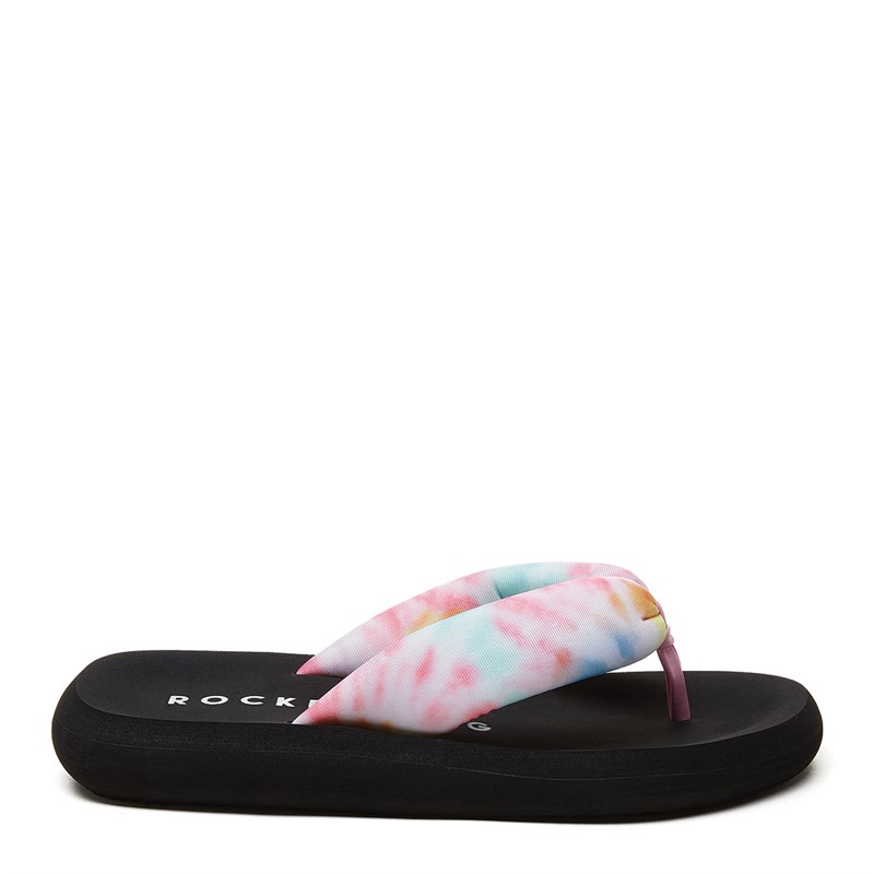 Rocket Dog Womens Sunset Puff Tucker Tie Dye Flip Flops Pastel Multi