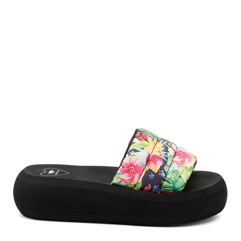 Rocket Dog Womens Splash Bahama Sliders Black Multi