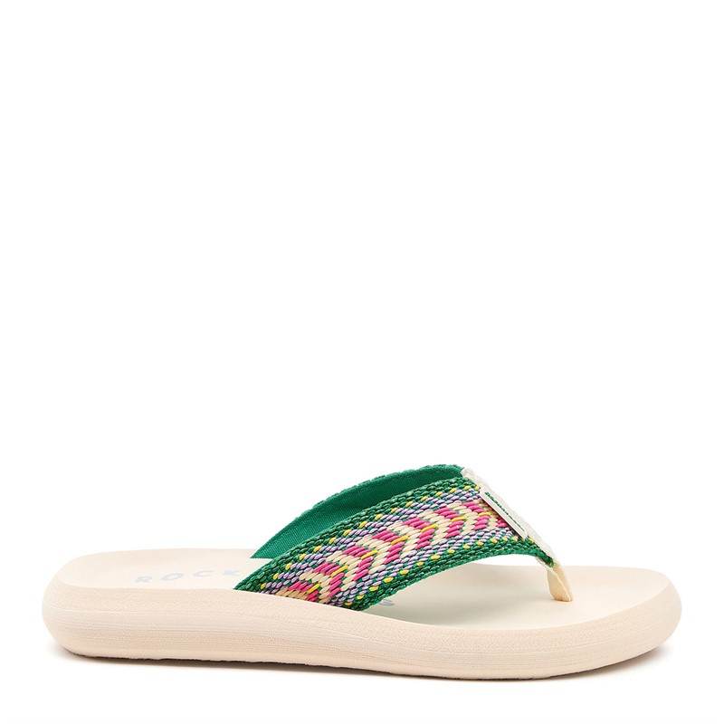 Rocket Dog Womens Spotlight Madison Flip Flops Green Multi