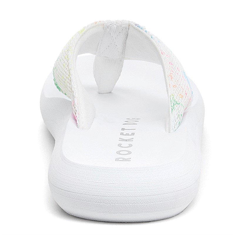 Rocket Dog Womens Spotlight Barker Flip Flops White Multi