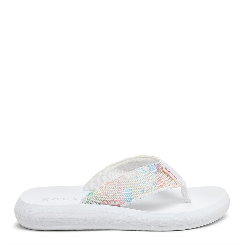 Rocket Dog Womens Spotlight Barker Flip Flops White Multi
