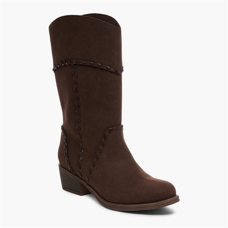 Rocket Dog Womens Rowdy Pella Mid Calf Boots Dark Brown