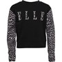 Elle Junior Junior Cheetah Sweatshirt Sort