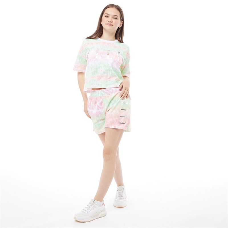 Elle Girls Tie Dye Boxy T-Shirt Coral Blush