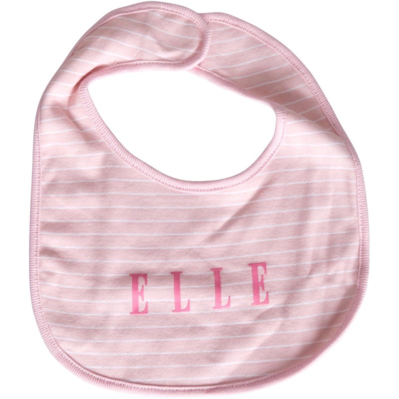 Elle Baby Stripe Bib And Booties Set Light Pink