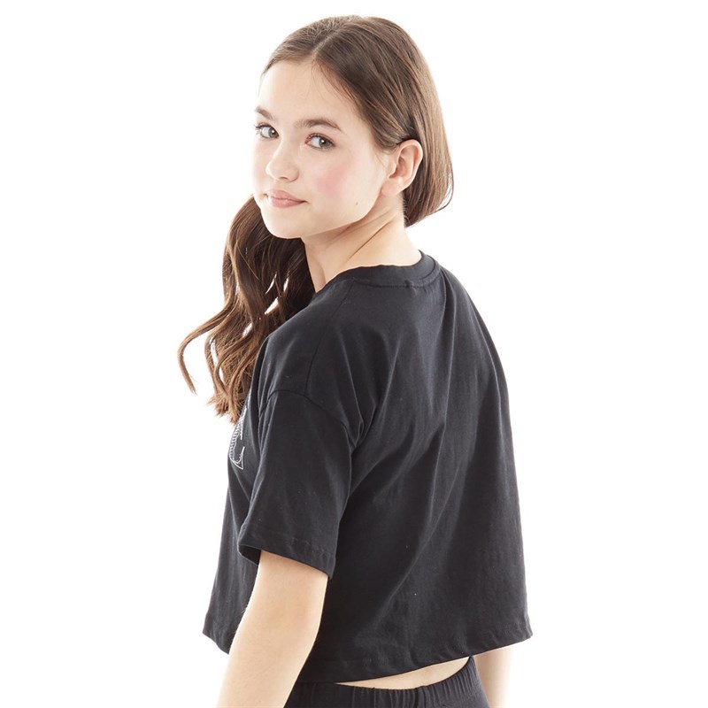 Elle Girls Boxy Crop T-Shirt Black