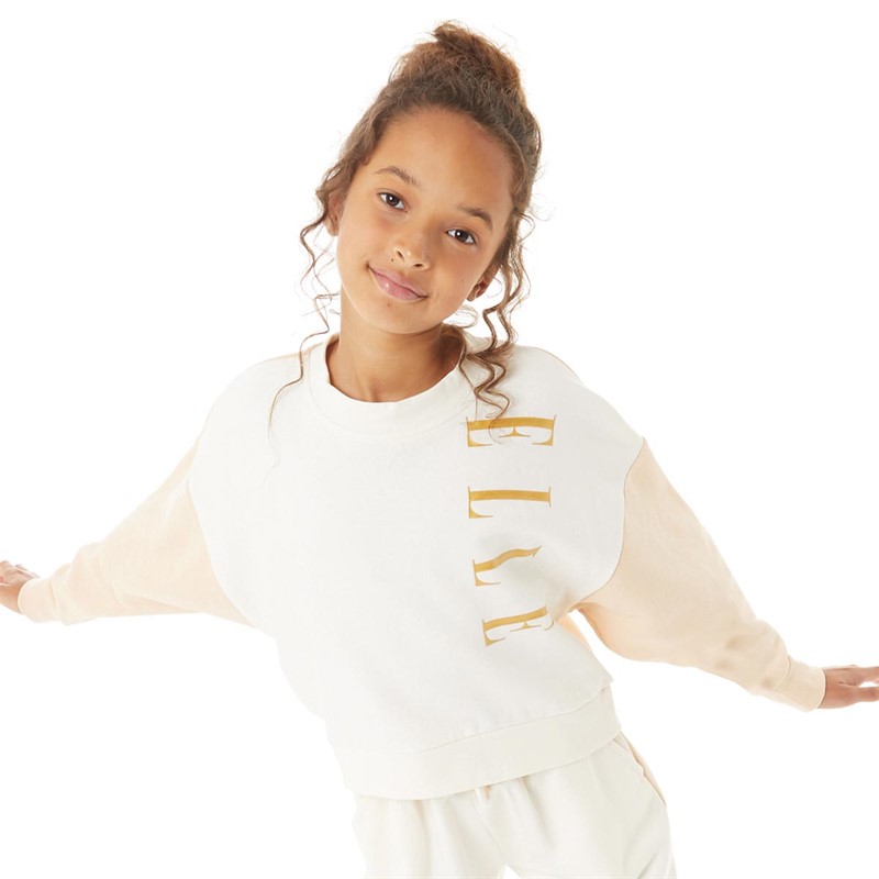 Elle Girls Oversized Sweatshirt Ivory Cream