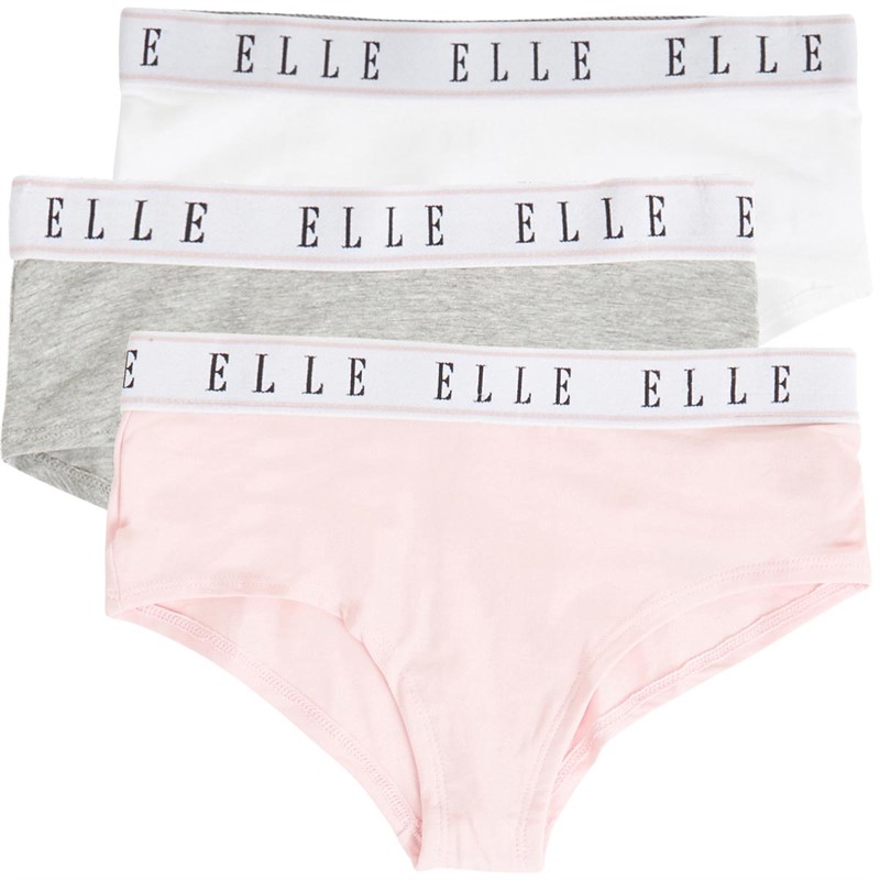 Elle Girls Three Pack Hipster Briefs Bright White