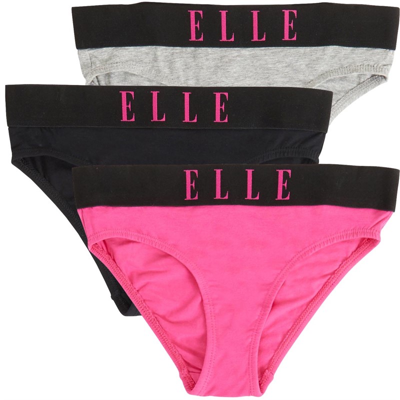 Buy Elle Girls Three Pack Bikini Briefs Pink Yarrow