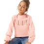 Elle Girls Balloon Sleeve Cropped Sweatshirt Apricot Blush