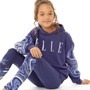 Elle Girls Sleeve Print Hoodie Patriot Blue