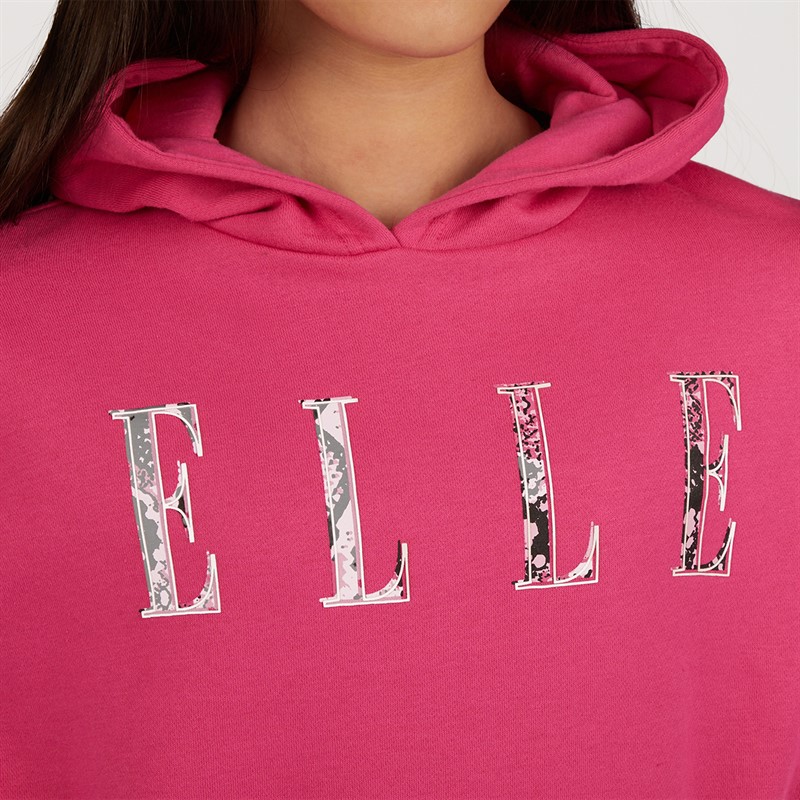 Elle Junior Girls Oversized Hoodie Pink Yarrow