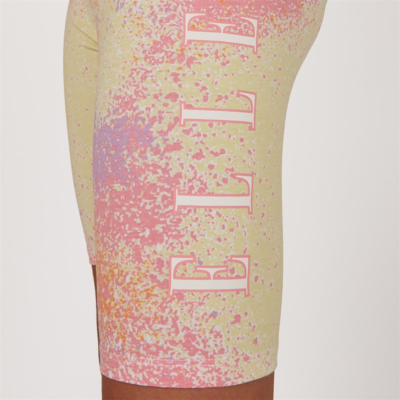 Elle Junior Girls Loose Fit T-Shirt And Cycling Shorts Set Plumeria