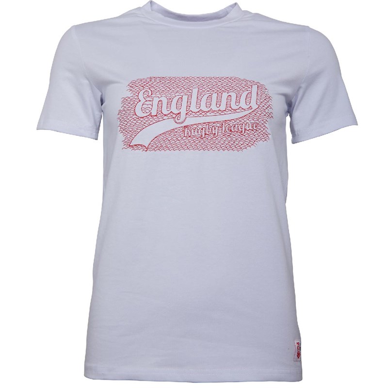 Buy ENGLAND RUGBY LEAGUE Womens Graphic TShirt White
