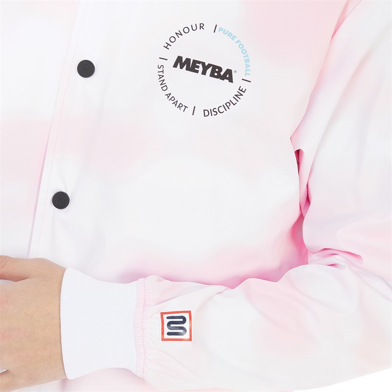 MEYBA Mens Tie Dye Coach Jacket White/Pink