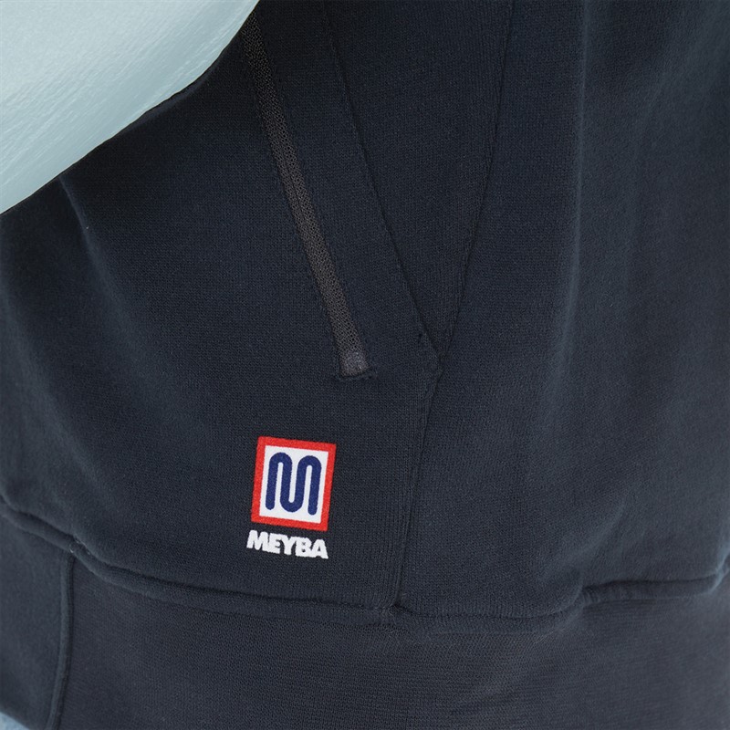 MEYBA Mens Full Zip Nylon Trim Sweatshirt Navy
