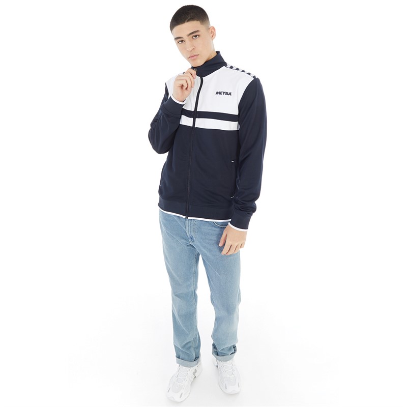 MEYBA Mens Terrace Stripe Track Jacket Navy/White