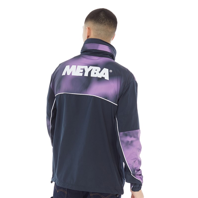 MEYBA Mens Tie Dye Packaway Training Jacket Navy/Purple