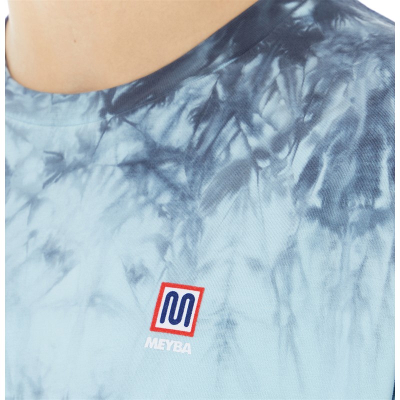 MEYBA Mens Cotton Tie Dye T-Shirt Navy/Sky