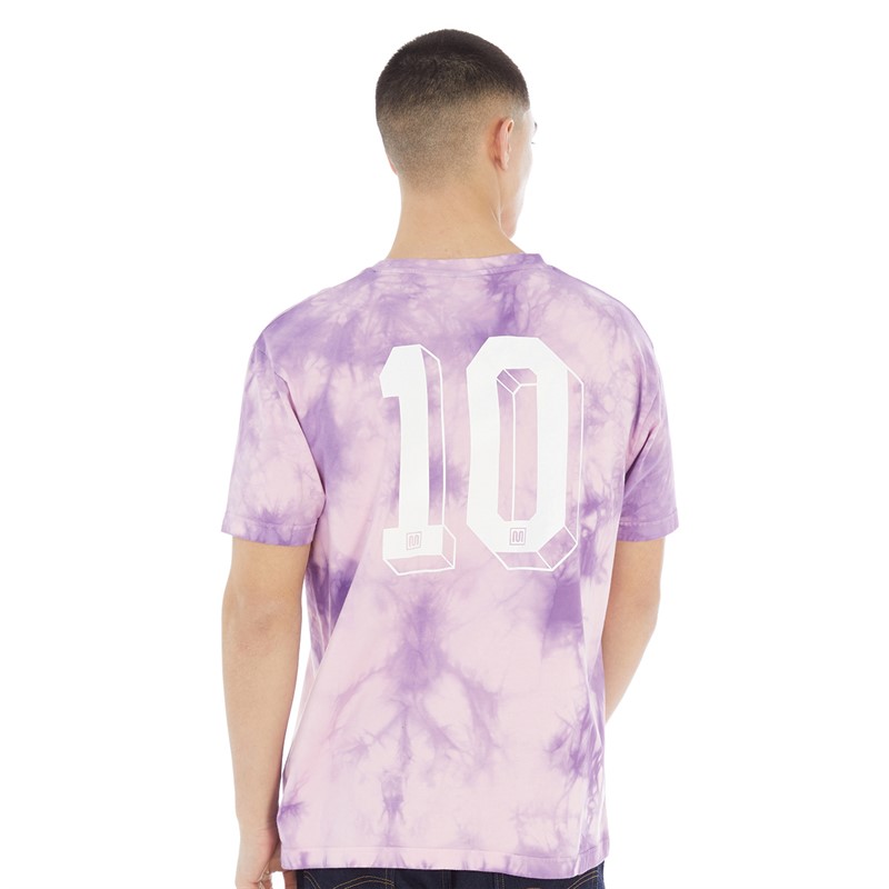 MEYBA Mens Cotton Tie Dye T-Shirt Purple/Pink