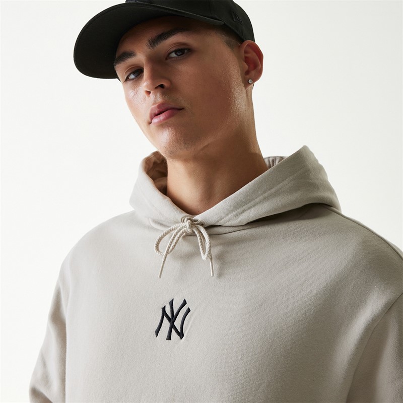 New Era Sweat à Capuche Homme New York Yankees Light Beige
