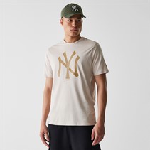 New Era Mens New York Yankees T-Shirt Stone White