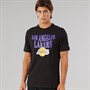 New Era Mens NBA Script Graphic Los Angeles Lakers T-Shirt Black Blk