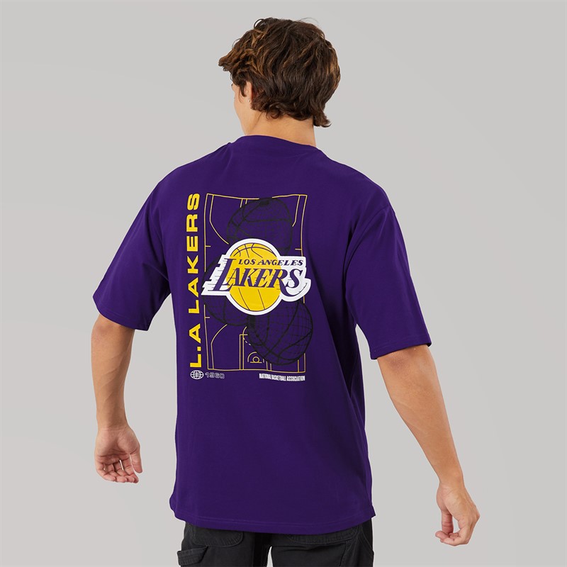 New Era Mens NBA Graphic Los Angeles Lakers T-Shirt Trp