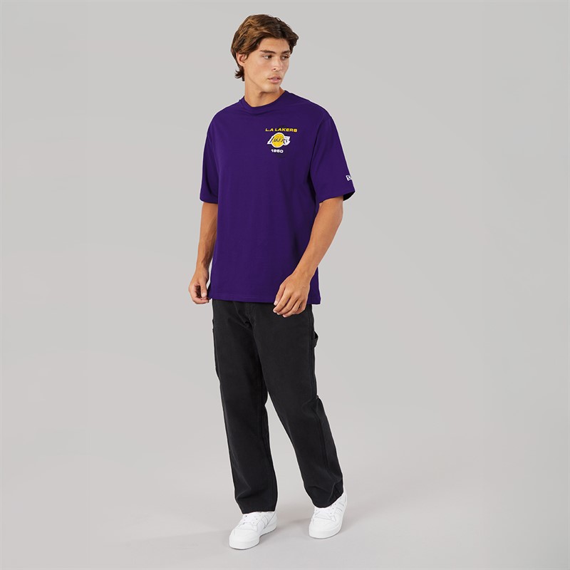 New Era Mens NBA Graphic Los Angeles Lakers T-Shirt Trp