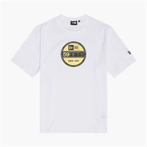 New Era Mens Graphic Sticker T-Shirt White