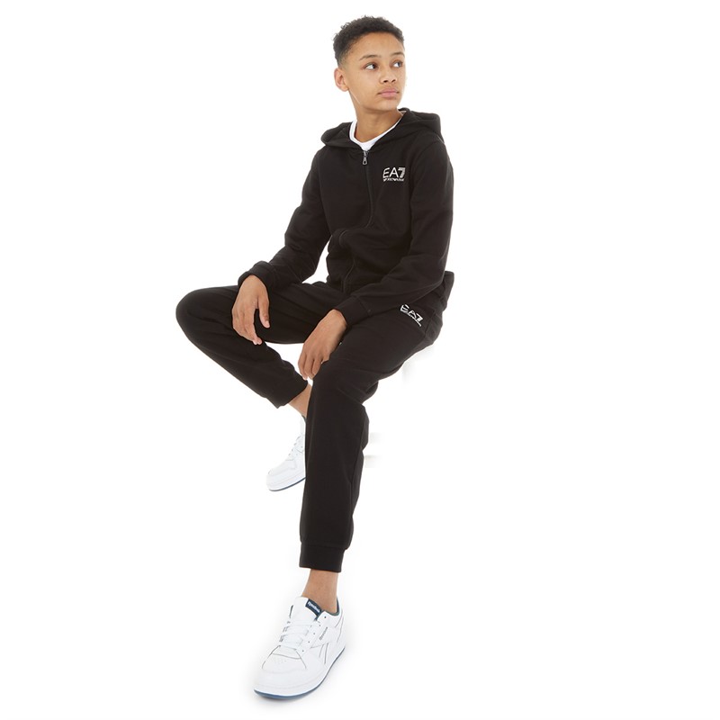 EA7 Boys Emporio Armani Tracksuit Black/Logo Gold