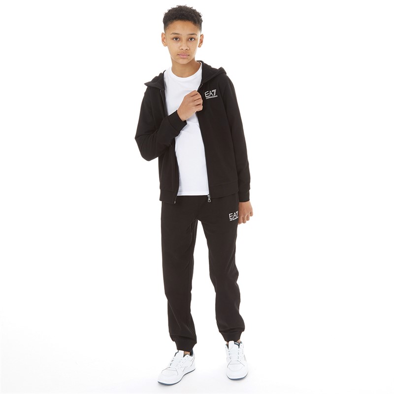 EA7 Boys Emporio Armani Tracksuit Black/Logo Gold