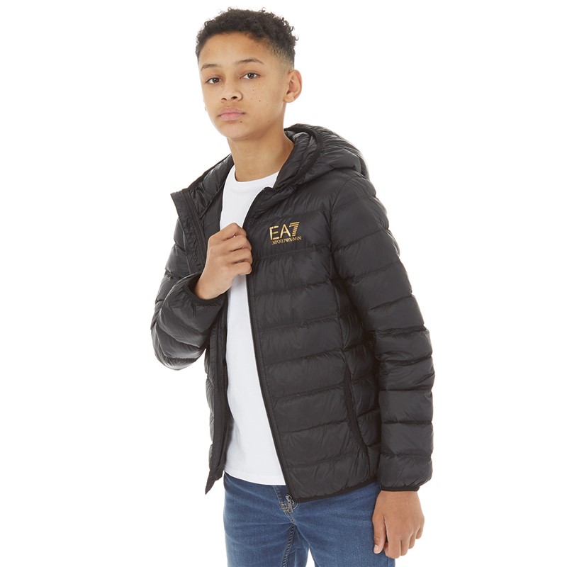 EA7 Boys Emporio Armani Light Jacket Black/Logo Gold