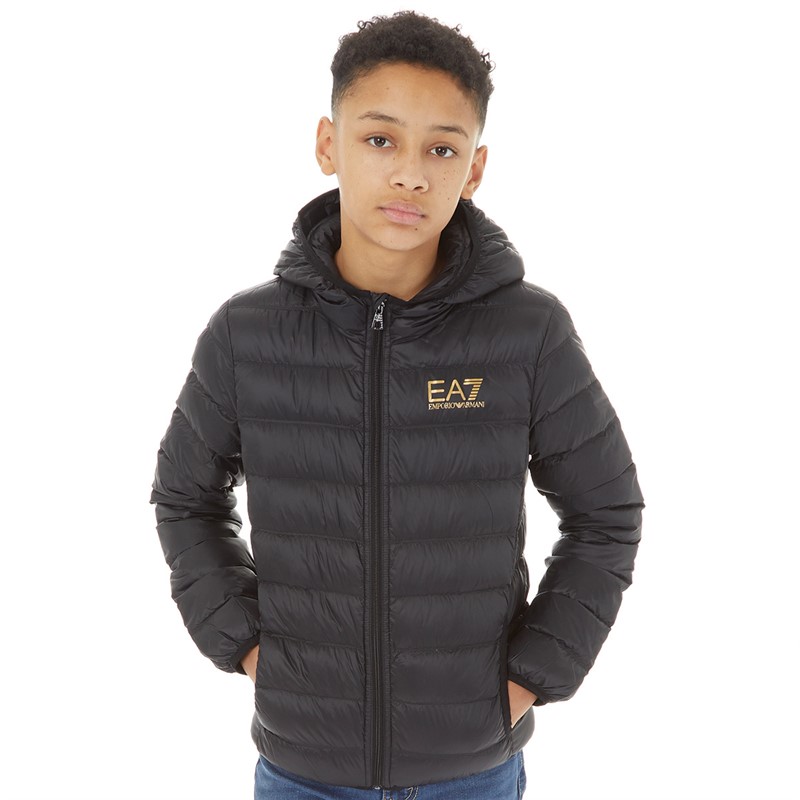 EA7 Boys Emporio Armani Light Jacket Black/Logo Gold