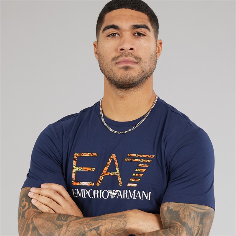 EA7 Mens T-Shirt Navy Blue