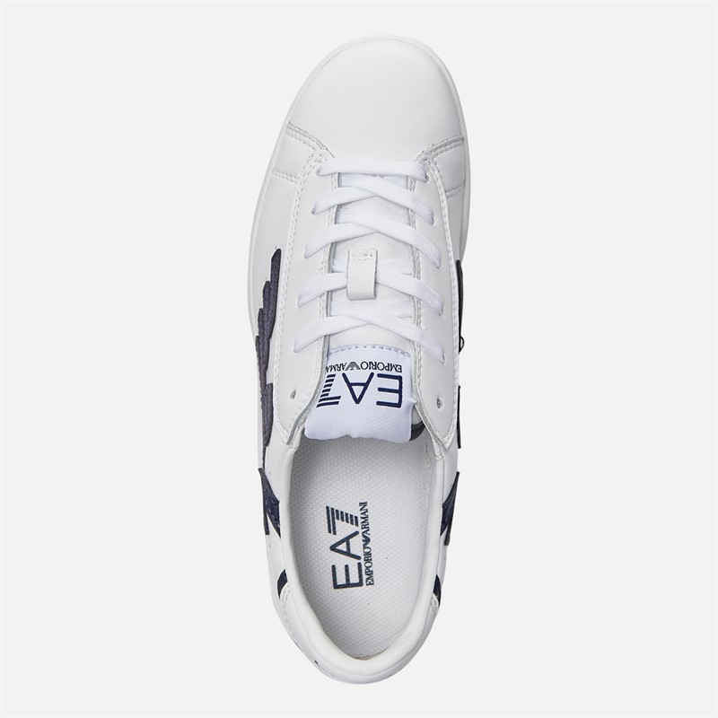 EA7 Junior Boys Trainers Bianco/Blue