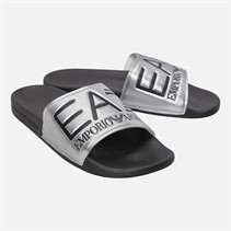 EA7 Sliders Shiny Silver/Black