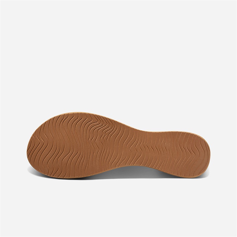 Reef Womens Cushioned Harmony Flip Flops Black/Tan