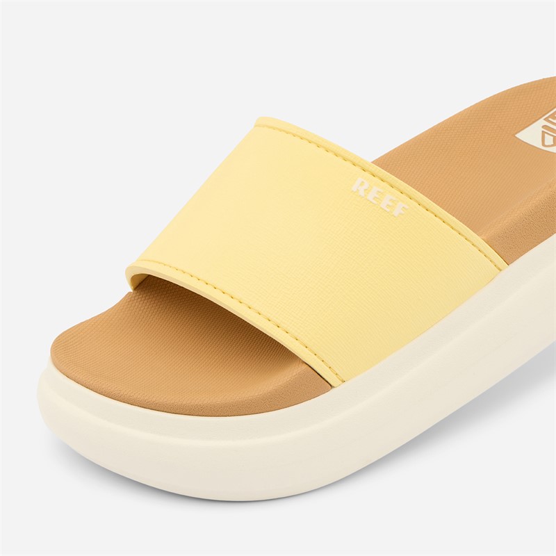 Reef Womens Cushioned Bondi Bay Sliders Pale Banana