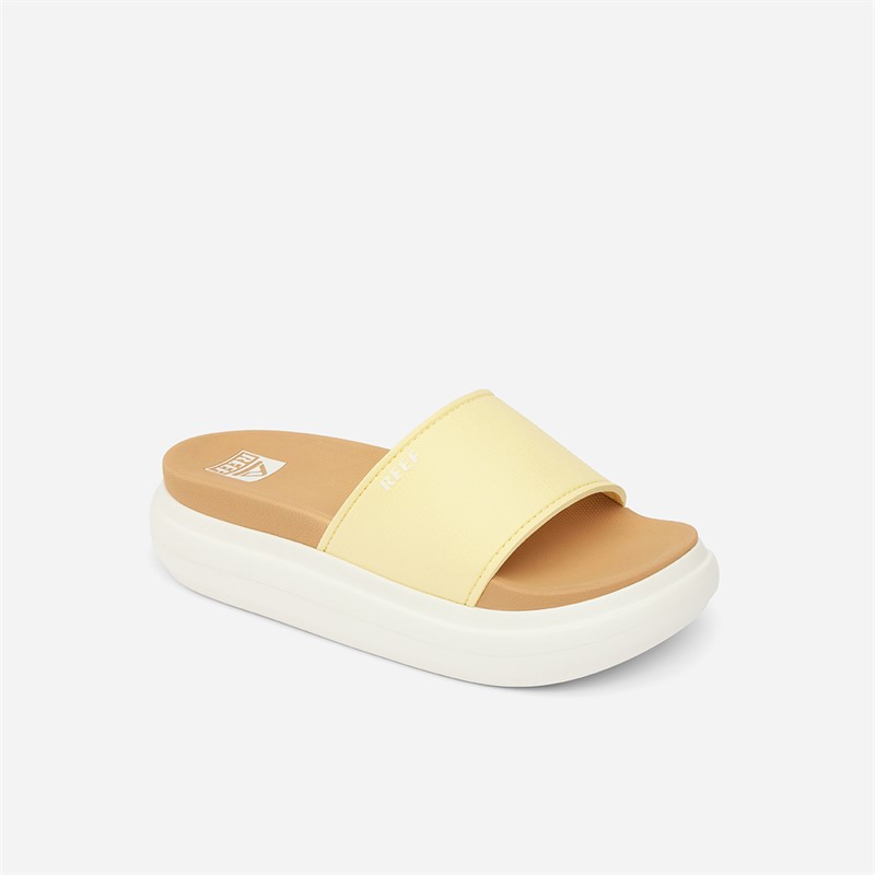 Reef Womens Cushioned Bondi Bay Sliders Pale Banana
