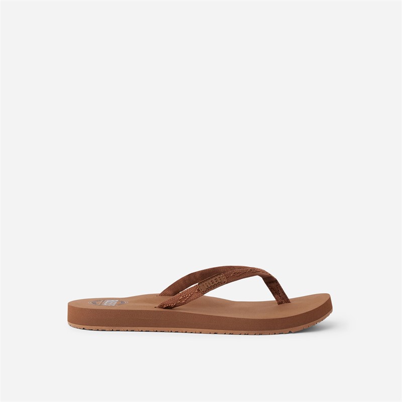 Reef Womens Ginger Slim Flip Flops Chocolate