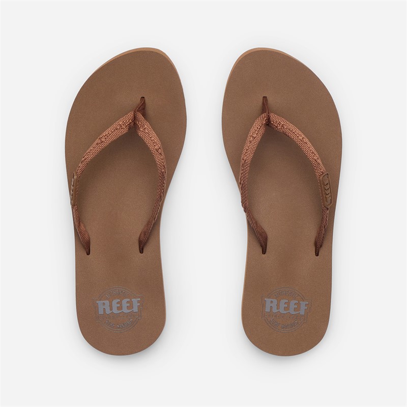 Reef Womens Ginger Slim Flip Flops Chocolate
