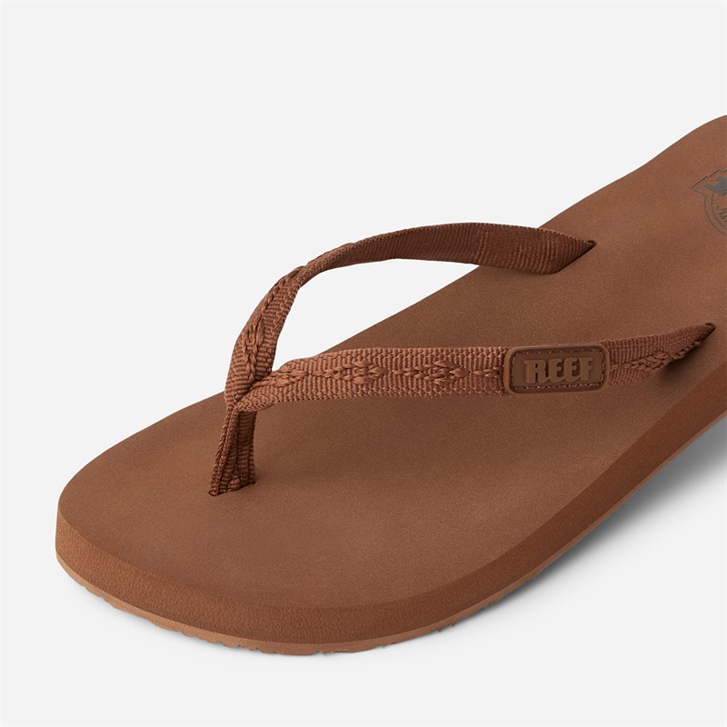 Reef Womens Ginger Slim Flip Flops Chocolate