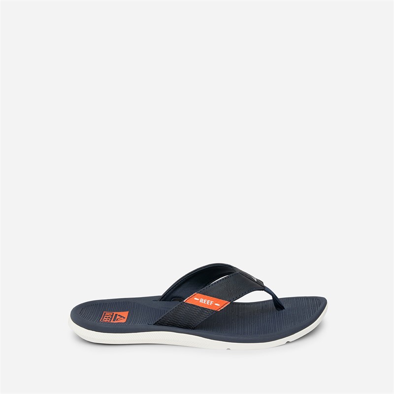 Reef Mens Santa Ana Flip Flops Navy/White/Orange