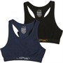 Ed Hardy Womens Fino Two Pack Bralettes Black/Navy