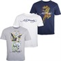 Ed Hardy Mens Hayez Three Pack Sleepwear T-Shirts Navy/White/Grey Marl
