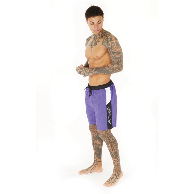 Ed Hardy Mens Lvor Swim Shorts Violet