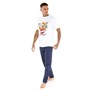 Ed Hardy Mens Belem T-Shirt And Lounge Pants Lounge Set White/Navy