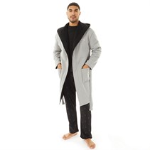 Ed Hardy Mens Torcas Fleece Dressing Gown Grey